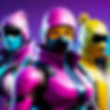 Vibrant Fortnite skins displayed on a digital platform