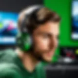 An Xbox One gaming headset in action during a gaming session