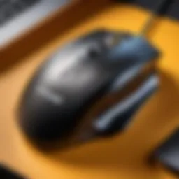 Ergonomic wireless gaming mouse on a gaming desk