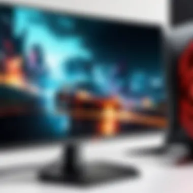 Close-up of AOC gaming monitor's sleek design and ergonomic features