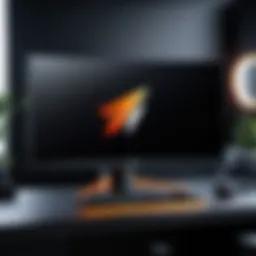 Aorus gaming monitor showcasing its sleek design and vibrant display