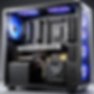 Intricate Design of a Customized Gaming PC Customized gaming PC showcasing intricate designs and components