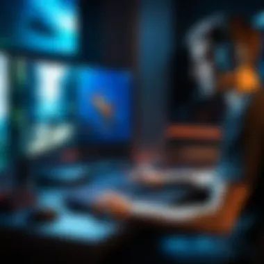 Immersive Gaming Experience with Barracuda PC Gaming enthusiast using a Barracuda PC in an immersive gaming environment