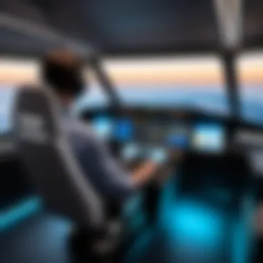 An immersive flight simulation environment illustrating the integration of HOTAS with software.