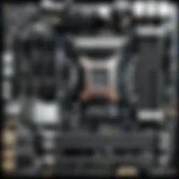 Detailed view of a high-performance motherboard showcasing advanced features