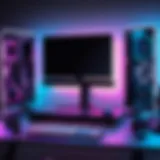 Sleek gaming PC with neon lights