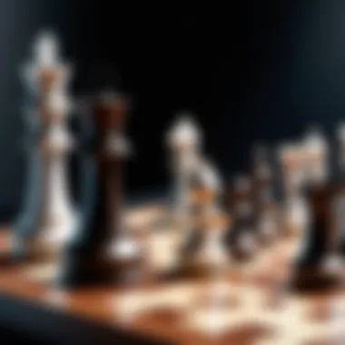 AI Analyzing Chess Strategies A conceptual representation of artificial intelligence analyzing a chess game.