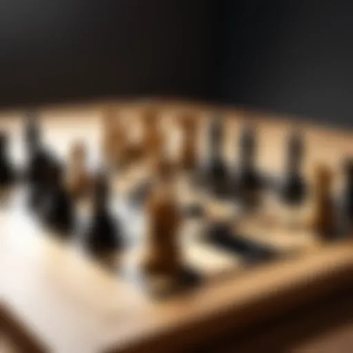 A digital chessboard displaying a game in progress.