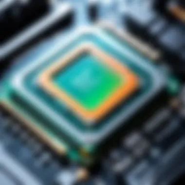 Close-up of a CPU with thermal paste residue