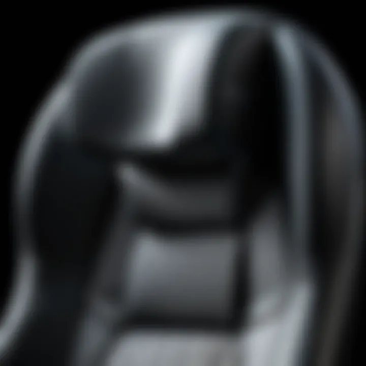 Close-up of headrest design in modern gaming chair