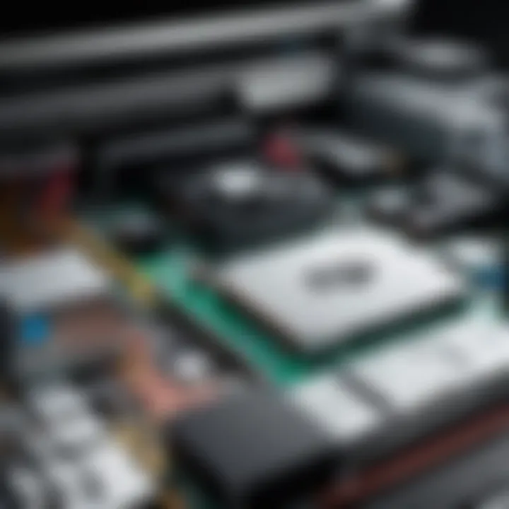 Close-up shot of HP desktop internal components