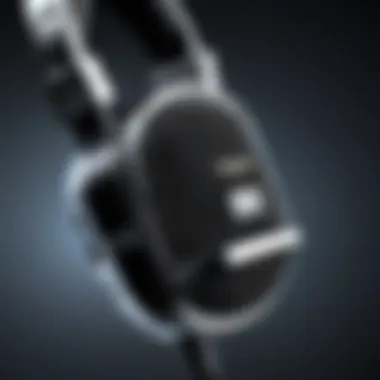 Close-up of microphone on a high-quality computer headset