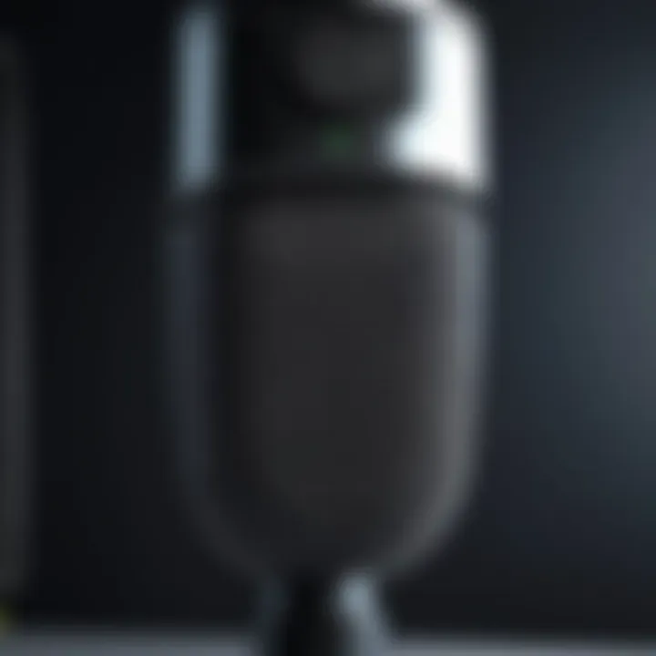 Close-up of microphone for music production