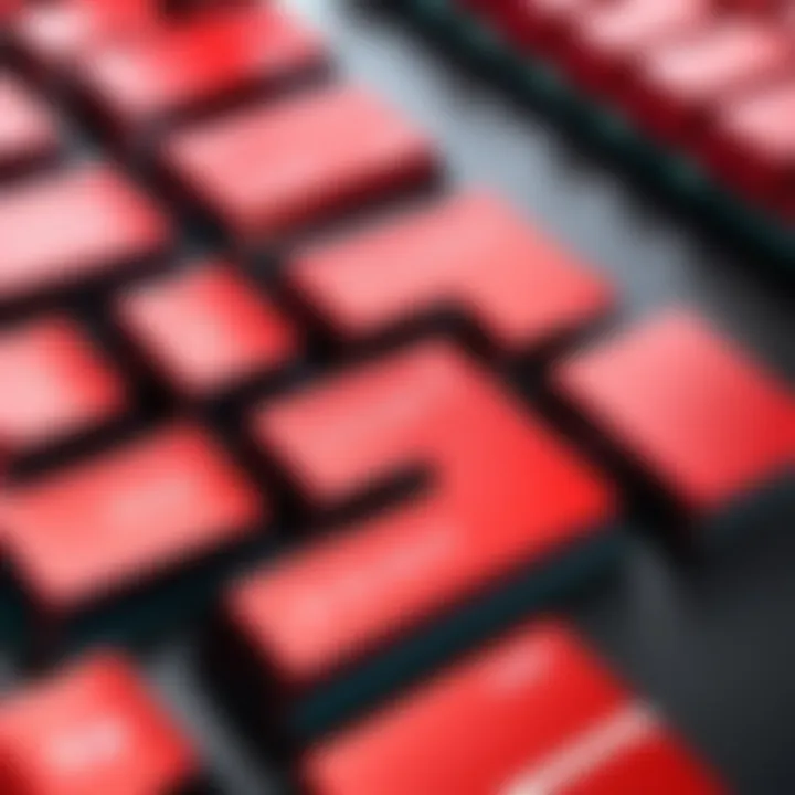 Close-up of Red Mechanical Keyboard Keys