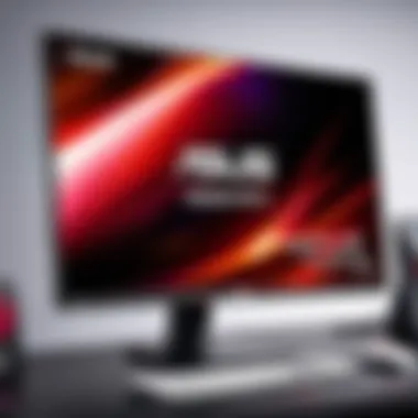 Showcasing the impressive design of ASUS gaming monitors with vibrant displays