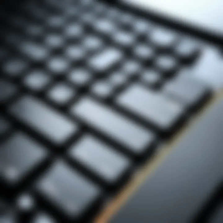 Close-up of laptop keyboard highlighting premium build