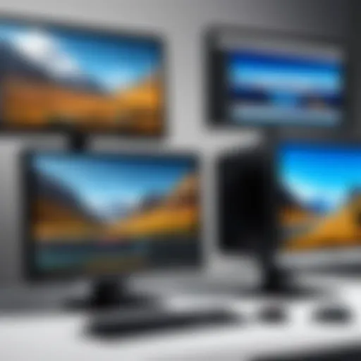 Diverse computer monitor types