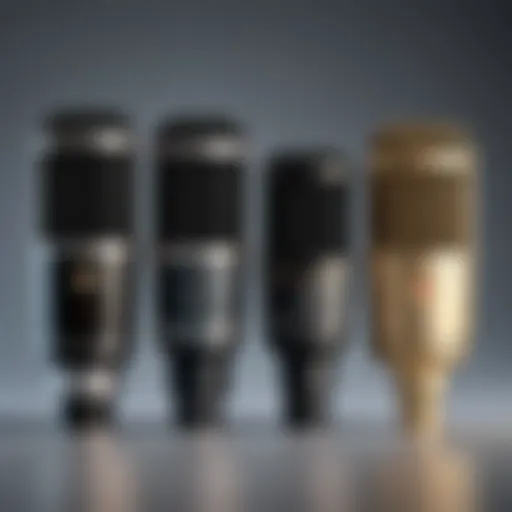 Various types of PC microphones displayed together