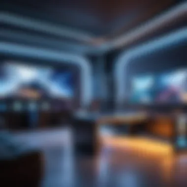 Futuristic Innovations in Gaming Lighting A futuristic gaming environment featuring innovative lighting solutions.
