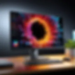 Detailed view of Dell G-Sync monitor showcasing vibrant colors and high refresh rates