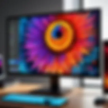 High-resolution monitor displaying vibrant colors and sharp details