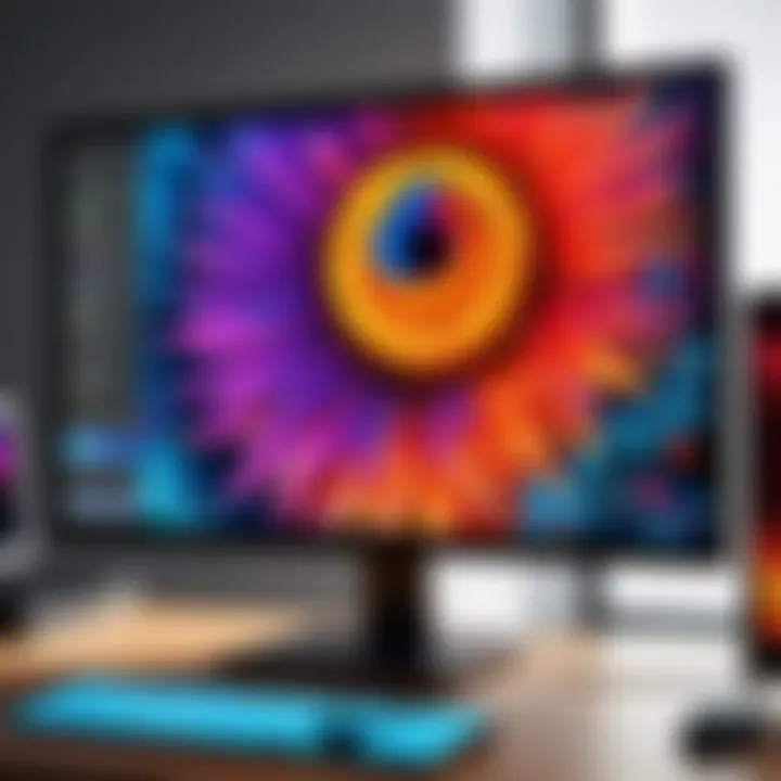 High-resolution monitor displaying vibrant colors and sharp details