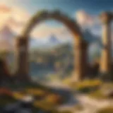 Mystical Elden Ring landscape with ancient ruins