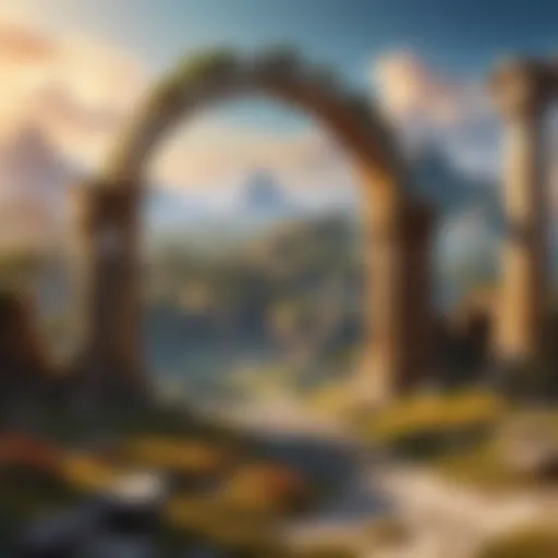 Mystical Elden Ring landscape with ancient ruins