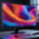A high-end QLED gaming monitor showcasing vibrant color reproduction