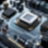 Detailed view of a gaming motherboard and components