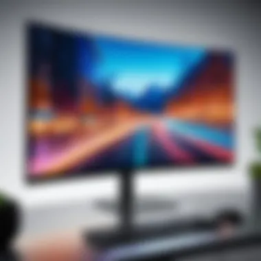 Showcasing the immersive curved display of a modern monitor
