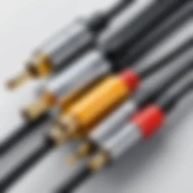 Diverse audio cable types displayed