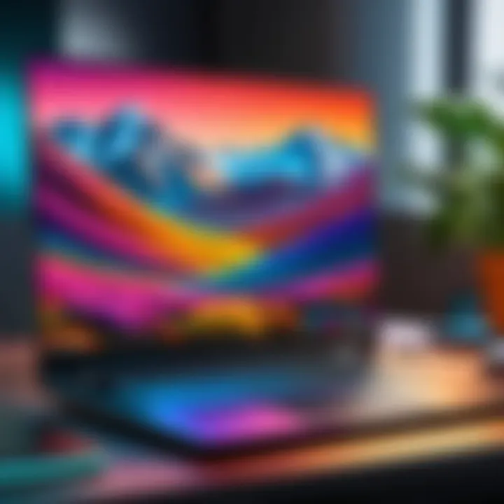 Immersive display of a home laptop showcasing vibrant colors