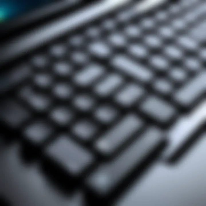 Close-up of innovative keyboard design on a home laptop