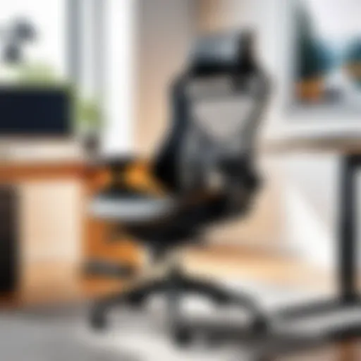 Ergonomic chair with lumbar support in modern office setting