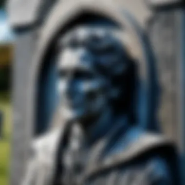 A close-up of a grave marker reflecting the artistry and craftsmanship involved in graveyard preservation