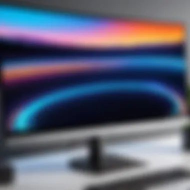 Side-by-side comparison of flat and curved monitors emphasizing design differences.