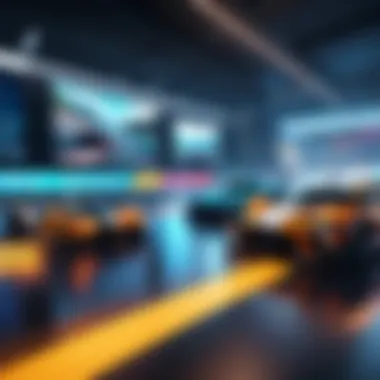 Online Multiplayer Racing A competitive online multiplayer racing scene with players engaged