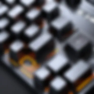 Close-up view of a silent mechanical keyboard switch