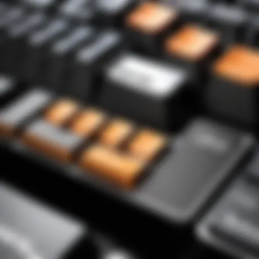 Close-up view of SteelSeries keyboard keys highlighting their unique design.