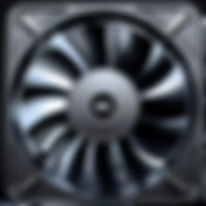 Close-up of a well-maintained PC fan operating smoothly