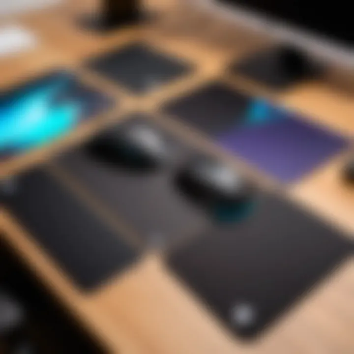 Variety of sizes for Corsair mouse pads displayed