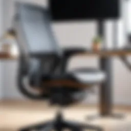 An ergonomic office chair with lumbar support.