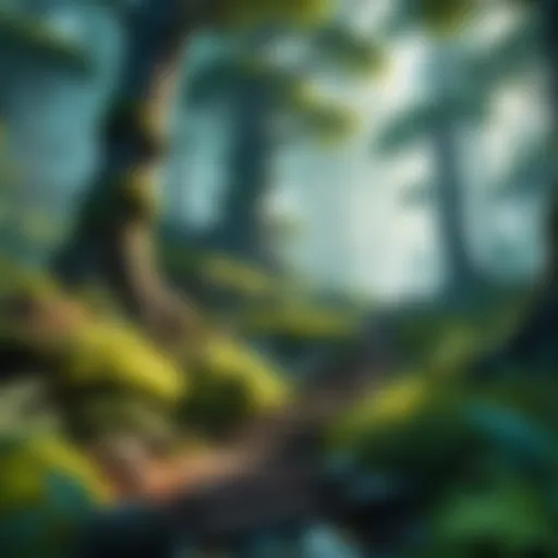 A captivating scene from a free adventure game showing a mystical forest