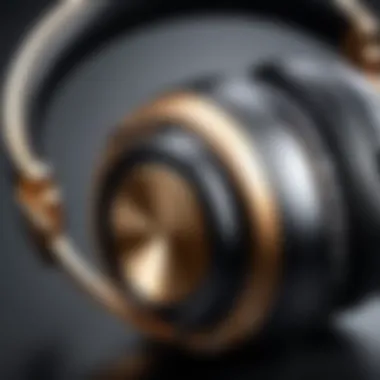 A close-up view of high-end headphones showcasing premium design.