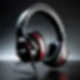 Stylish design of the headset showcasing its sleek curves