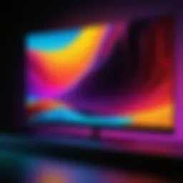 Close-up view of an OLED screen showcasing vivid colors and deep contrasts