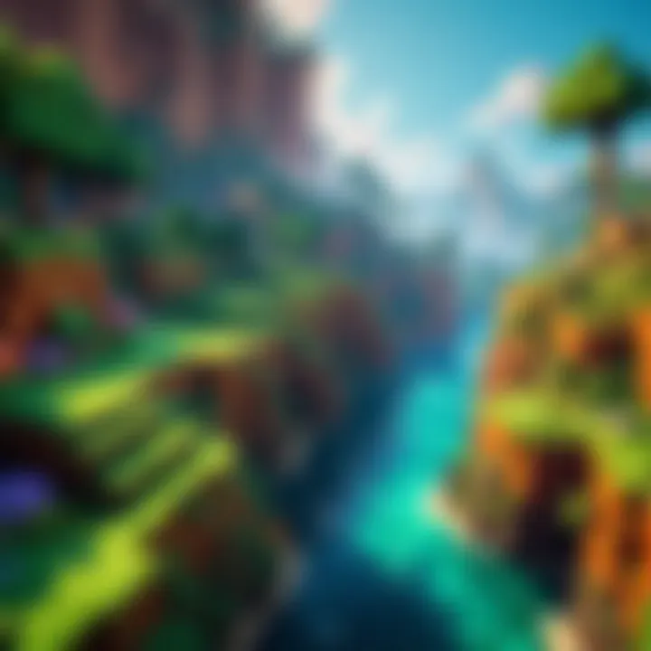 A vibrant Minecraft landscape showcasing the game's creative potential