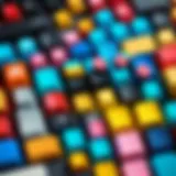 Colorful assortment of cute keycaps showcasing various designs and styles