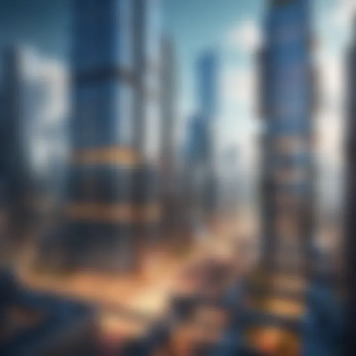 Intricate cityscape construction in a digital realm